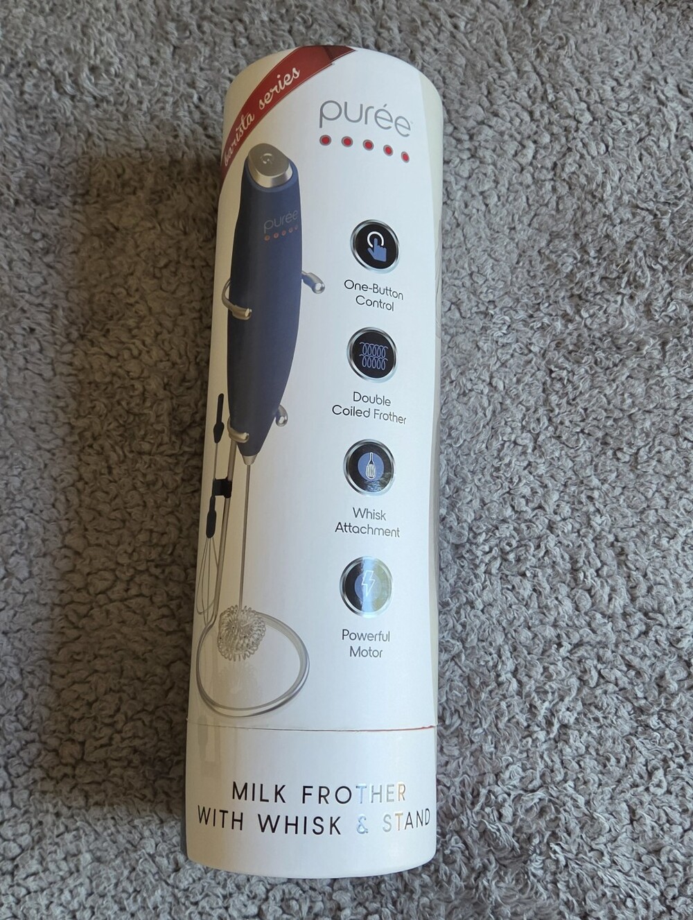 Purée Milk Frother with Whisk & Stand – New in Box